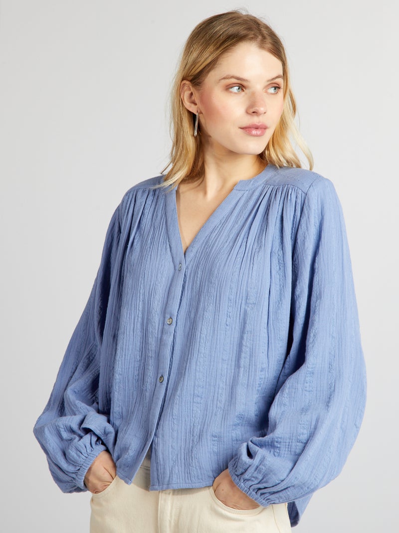 Chemisier Tunique Femme Gaze De Coton Multicolore - Made In France, Taille Unique