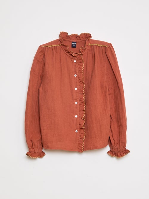 Chemisier en gaze de coton - Kiabi