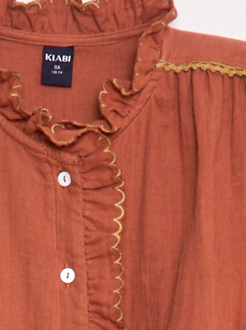 Chemisier en gaze de coton - Kiabi