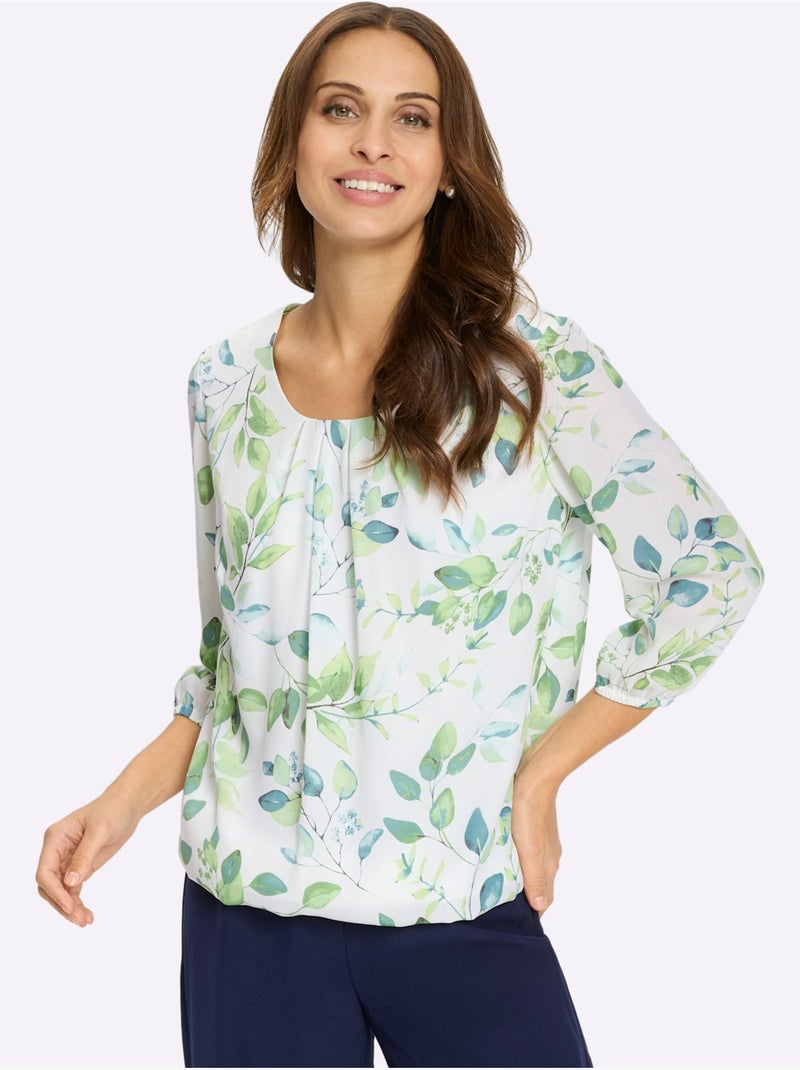 Chemisier En Georgette Affinant - Taille Standard - Witt Blanc - Kiabi