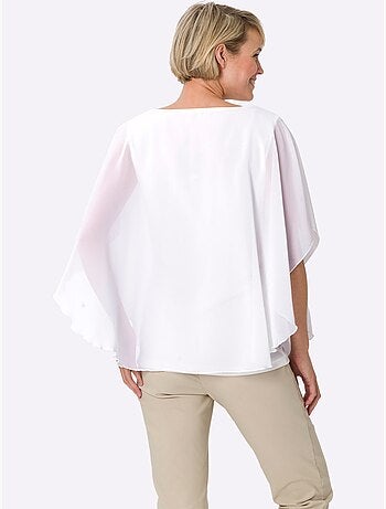 Chemisier En Georgette : Jersey Et Partie Tissée Légère - Taille Standard - Moda Vilona