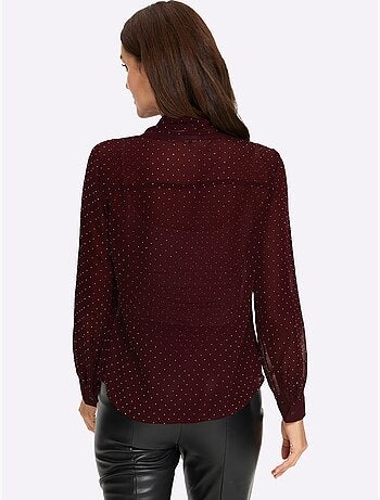 Chemisier En Georgette Lavallière Amovible - Taille Standard - Helline