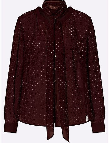 Chemisier En Georgette Lavallière Amovible - Taille Standard - Helline