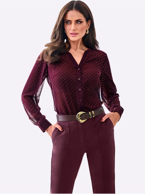 Chemisier En Georgette Lavallière Amovible - Taille Standard - Helline - Kiabi Chemisier En Georgette Lavallière Amovible - Taille Standard - Helline - Kiabi