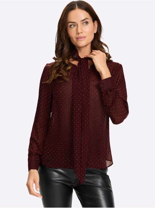 Chemisier En Georgette Lavallière Amovible - Taille Standard - Helline - Kiabi Chemisier En Georgette Lavallière Amovible - Taille Standard - Helline - Kiabi