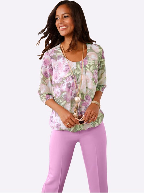 Chemisier En Georgette Motif Floral Féminin - Taille Standard - Witt - Kiabi