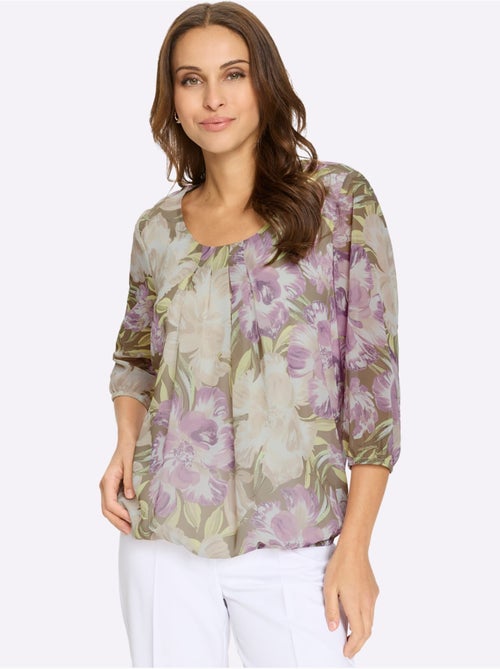 Chemisier En Georgette Motif Floral Féminin - Taille Standard - Witt - Kiabi