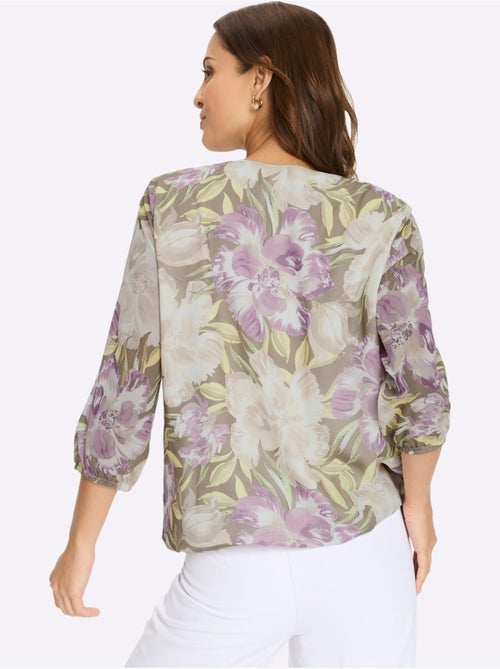 Chemisier En Georgette Motif Floral Féminin - Taille Standard - Witt - Kiabi