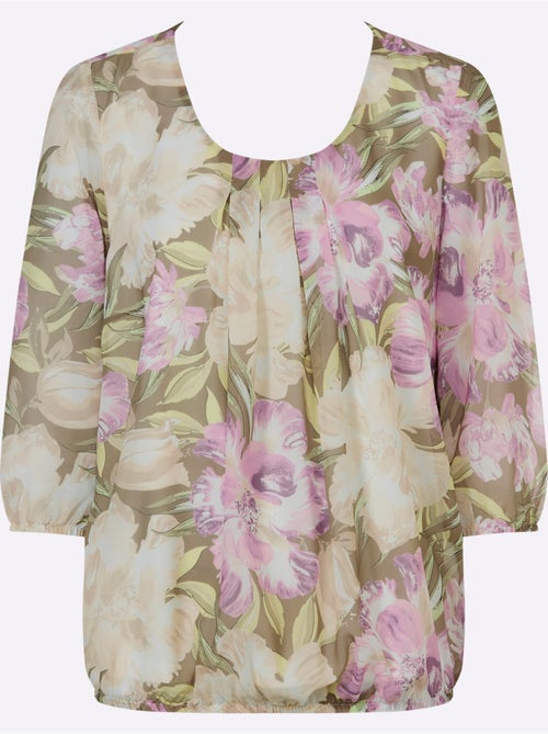 Chemisier En Georgette Motif Floral Féminin - Taille Standard - Witt - Kiabi
