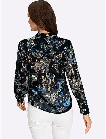 Chemisier en georgette motif imprimé exclusif - taille standard - helline