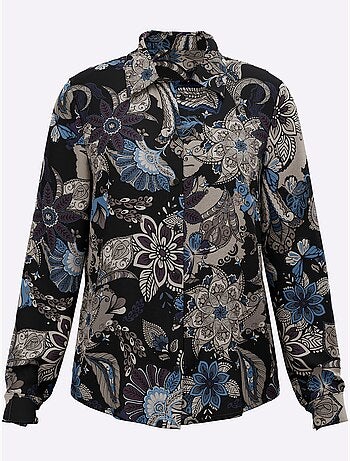 Chemisier en georgette motif imprimé exclusif - taille standard - helline