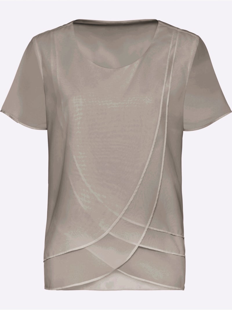 Chemisier En Georgette Qualité Georgette Légère - Taille Standard - Witt Beige - Kiabi