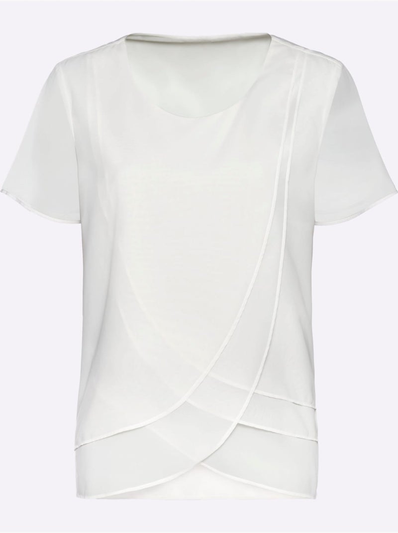 Chemisier en georgette qualité georgette légère - taille standard - witt Ecru - Kiabi