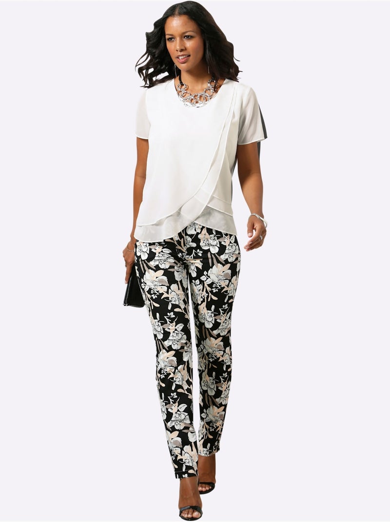 Chemisier en georgette qualité georgette légère - taille standard - witt Ecru - Kiabi