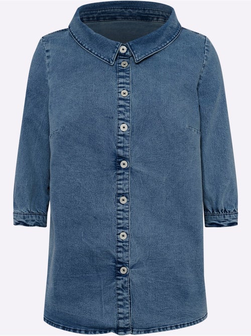 Chemisier En Jean Col à Revers élégant - Taille Standard - helline - Kiabi