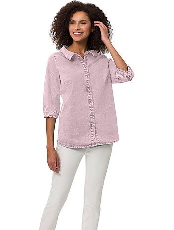 Chemisier En Jean Col à Revers élégant - Taille Standard - helline