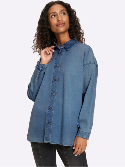 Chemisier En Jean Coton Extensible Confortable - Taille Standard - Helline - Kiabi