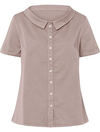 Chemisier En Jean élégant Col Claudine Doublé - Taille Standard - helline