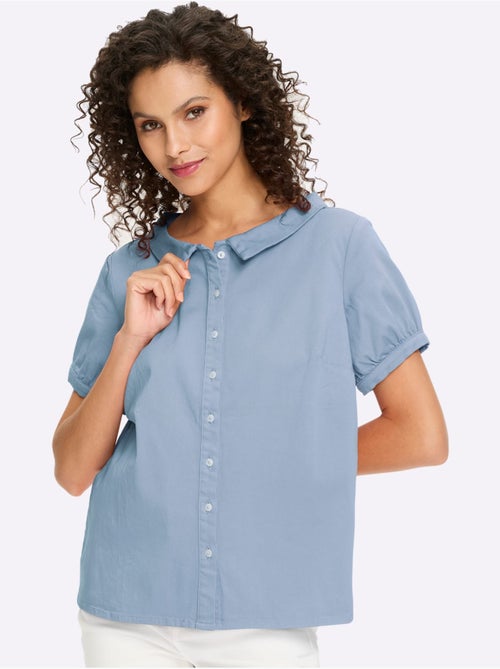 Chemisier En Jean élégant Col Claudine Doublé - Taille Standard - Helline - Kiabi
