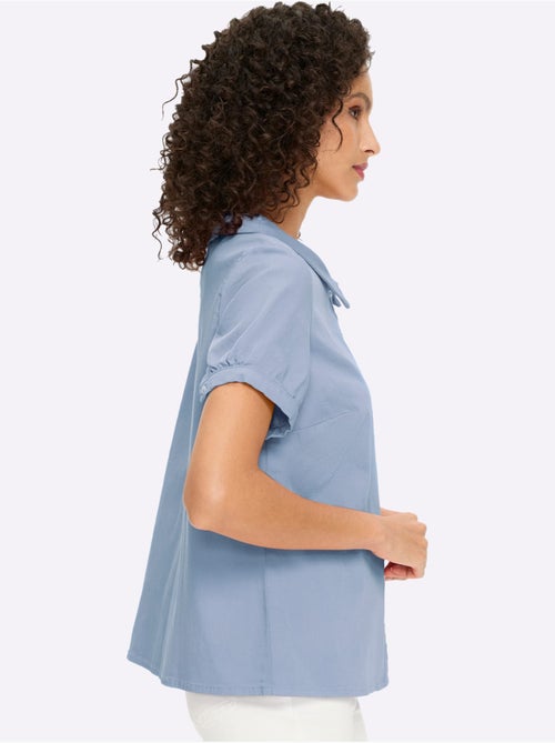 Chemisier En Jean élégant Col Claudine Doublé - Taille Standard - Helline - Kiabi