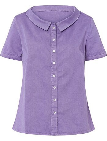 Chemisier En Jean élégant Col Claudine Doublé - Taille Standard - helline