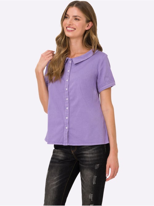 Chemisier En Jean élégant Col Claudine Doublé - Taille Standard - Helline - Kiabi