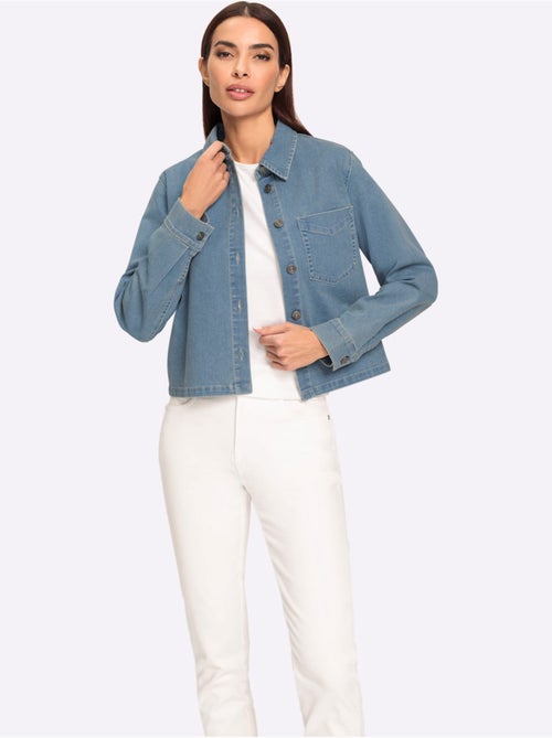 Chemisier En Jean Forme Courte Tendance - Taille Standard - Helline - Kiabi