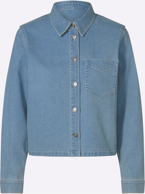 Chemisier En Jean Forme Courte Tendance - Taille Standard - Helline - Kiabi