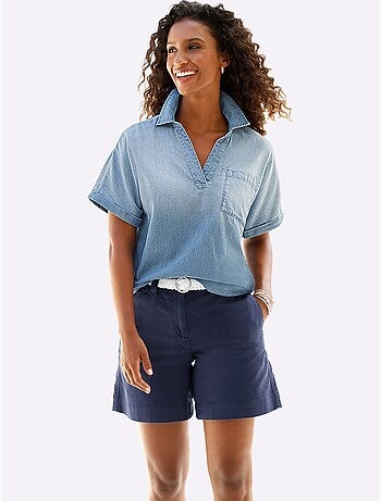 Chemisier en jean pur coton - taille standard - helline