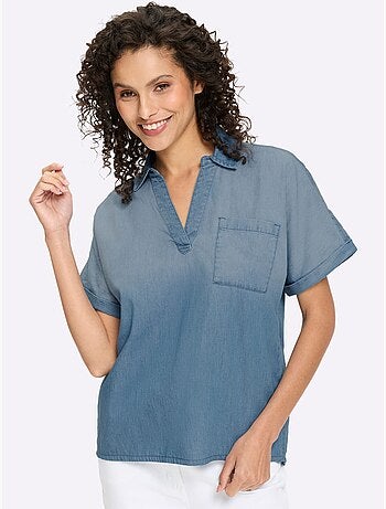 Chemisier en jean pur coton - taille standard - helline