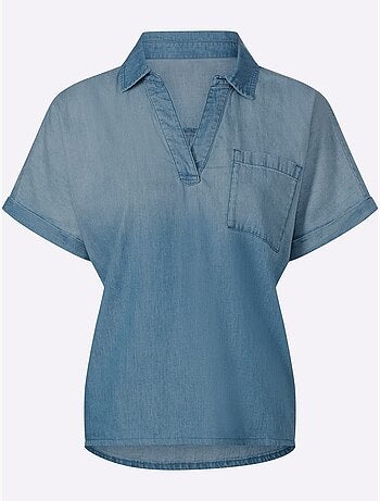 Chemisier en jean pur coton - taille standard - helline