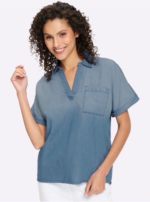 Chemisier en jean pur coton - taille standard - helline - Kiabi Chemisier en jean pur coton - taille standard - helline - Kiabi