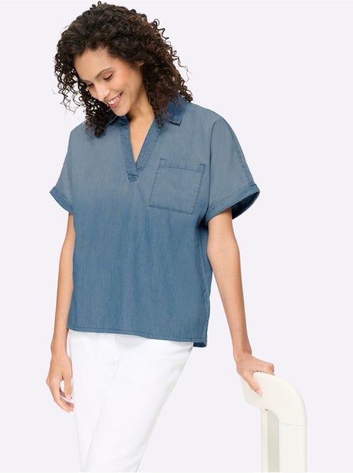 Chemisier en jean pur coton - taille standard - helline - Kiabi Chemisier en jean pur coton - taille standard - helline - Kiabi