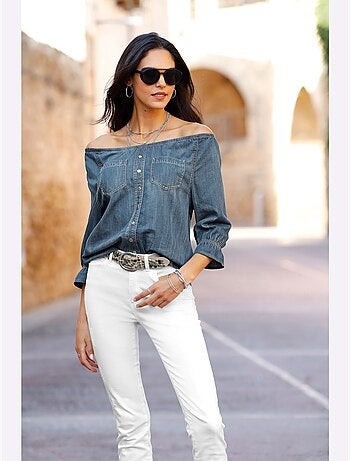 Chemisier en jean pur coton - taille standard - helline