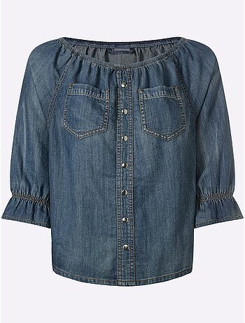 Chemisier en jean pur coton - taille standard - helline