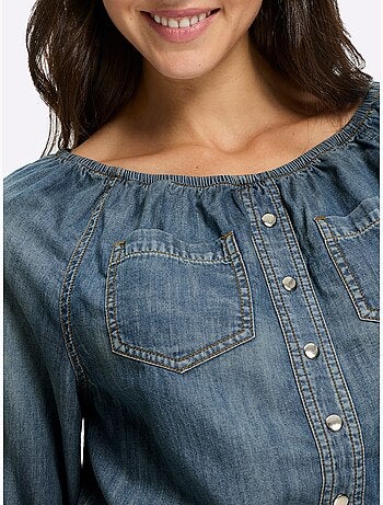 Chemisier en jean pur coton - taille standard - helline