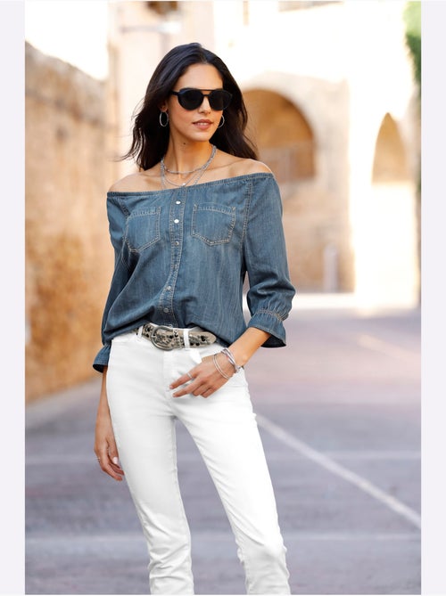 Chemisier en jean pur coton - taille standard - helline - Kiabi Chemisier en jean pur coton - taille standard - helline - Kiabi