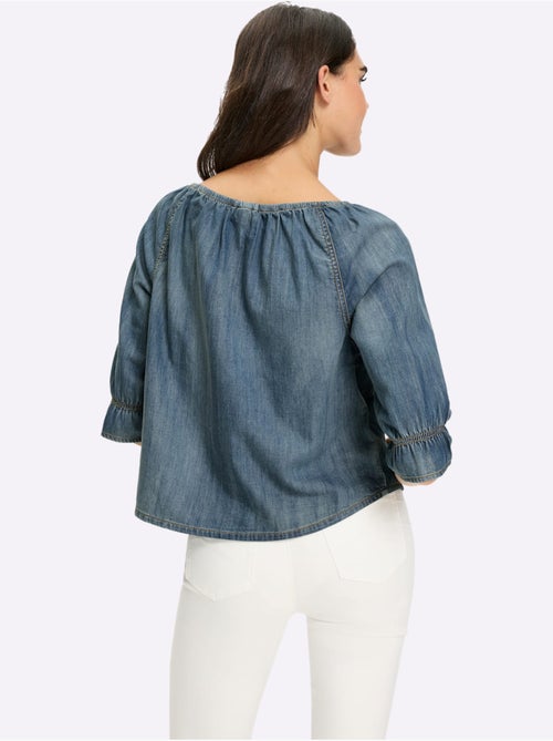 Chemisier en jean pur coton - taille standard - helline - Kiabi Chemisier en jean pur coton - taille standard - helline - Kiabi