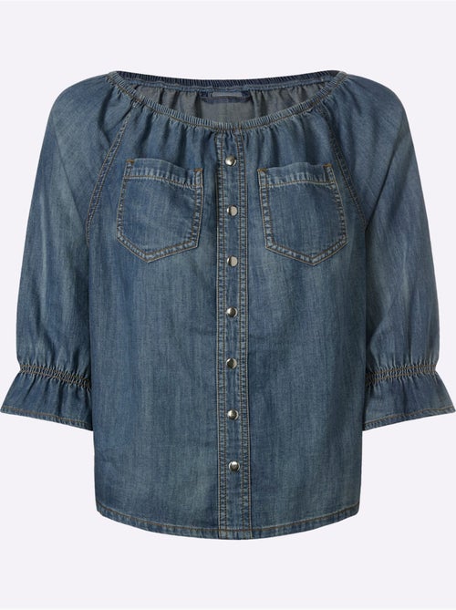 Chemisier en jean pur coton - taille standard - helline - Kiabi Chemisier en jean pur coton - taille standard - helline - Kiabi