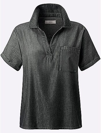 Chemisier en jean pur coton - taille standard - helline