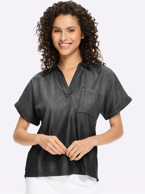 Chemisier en jean pur coton - taille standard - helline - Kiabi