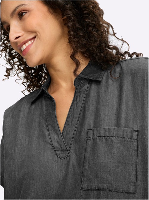 Chemisier en jean pur coton - taille standard - helline - Kiabi