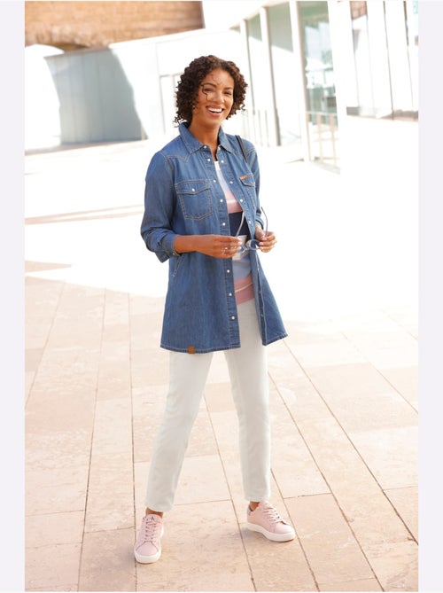 Chemisier En Jean Pur Coton - Taille Standard - Witt - Kiabi Chemisier En Jean Pur Coton - Taille Standard - Witt - Kiabi