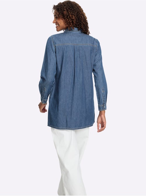 Chemisier En Jean Pur Coton - Taille Standard - Witt - Kiabi Chemisier En Jean Pur Coton - Taille Standard - Witt - Kiabi