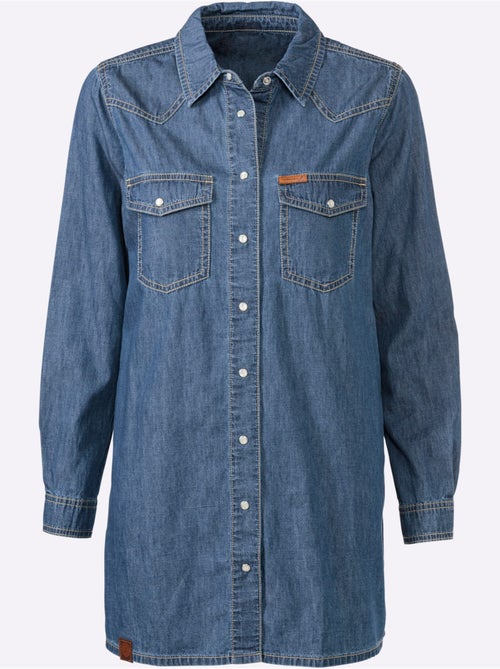 Chemisier En Jean Pur Coton - Taille Standard - Witt - Kiabi Chemisier En Jean Pur Coton - Taille Standard - Witt - Kiabi