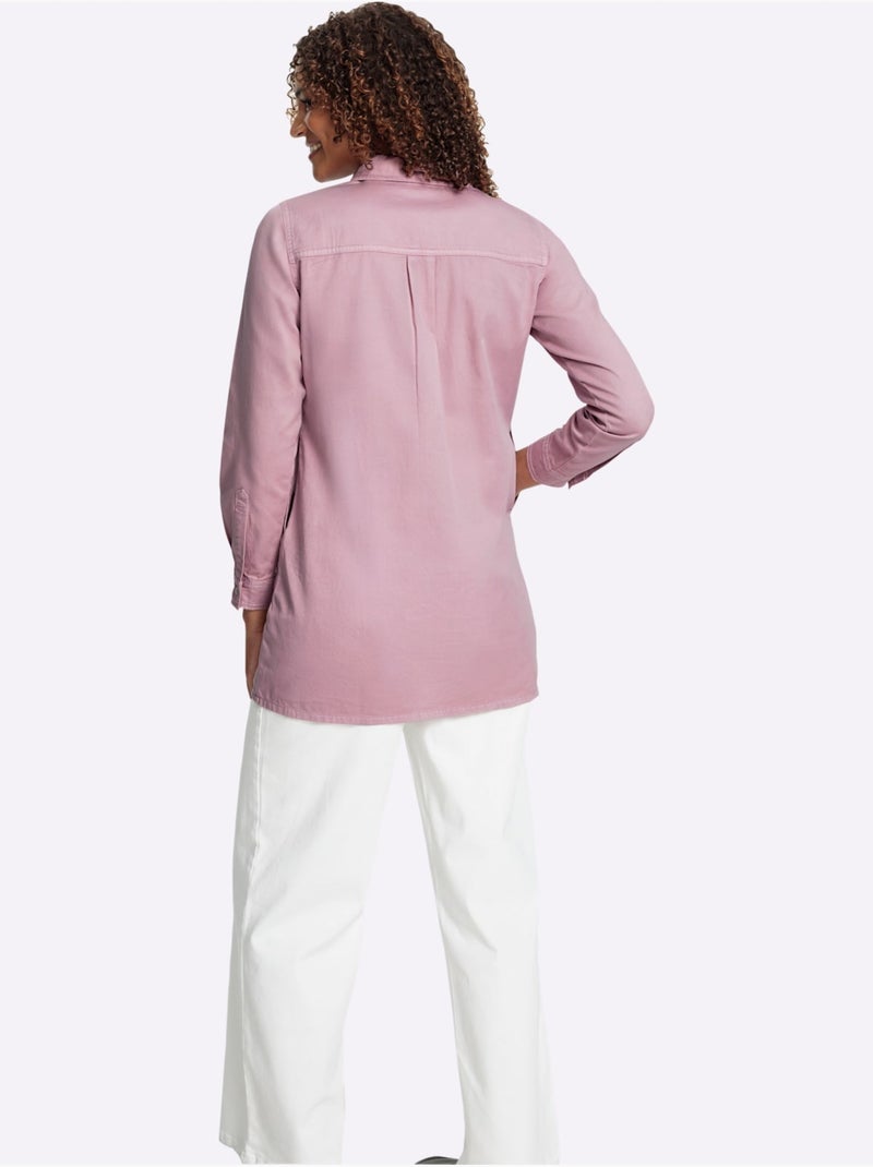 Chemisier En Jean Pur Coton - Taille Standard - Witt Mauve - Kiabi