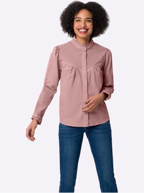 Chemisier En Jean Superbes Volants - Taille Standard - Helline - Kiabi Chemisier En Jean Superbes Volants - Taille Standard - Helline - Kiabi