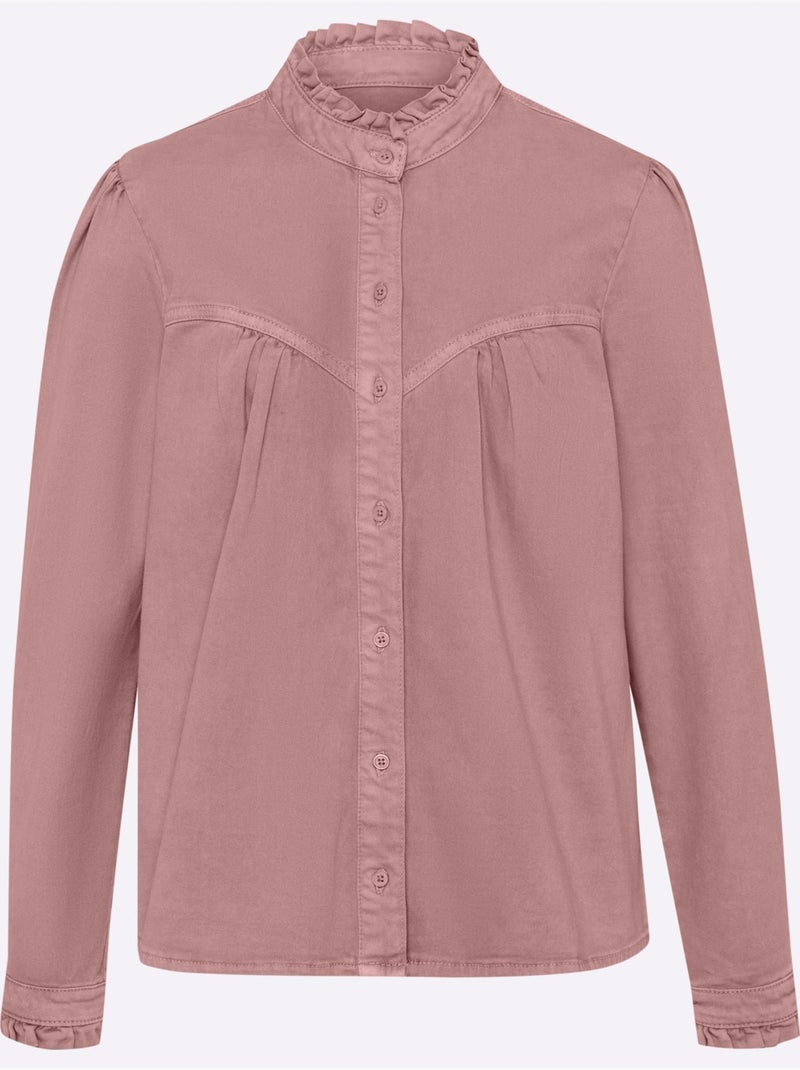 Chemisier En Jean Superbes Volants - Taille Standard - Helline Rose - Kiabi