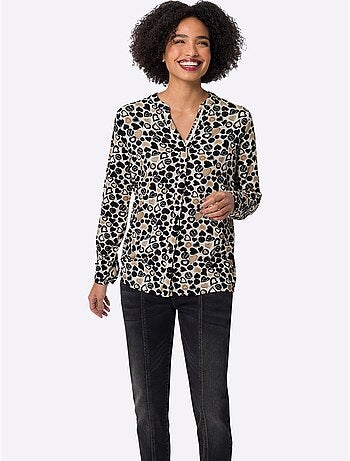Chemisier En Jersey Motif Cœur Tendance - Taille Standard - Helline