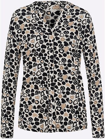 Chemisier En Jersey Motif Cœur Tendance - Taille Standard - Helline